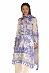 3 Piece Unstitched Printed Silk Suit S-42003