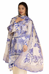 3 Piece Unstitched Printed Silk Suit S-42003