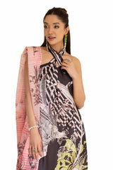 3 Piece Unstitched Printed Silk Suit S-42004