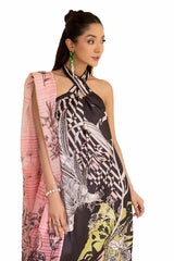 3 Piece Unstitched Printed Silk Suit S-42004