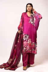 3 Piece Unstitched Printed Silk Suit S-42006