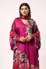 3 Piece Unstitched Printed Silk Suit S-42006