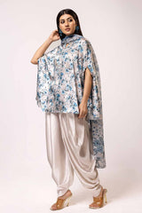 3 Piece Unstitched Printed Silk Suit S-42007