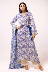 3 Piece Unstitched Printed Silk Suit S-42013
