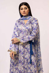 3 Piece Unstitched Printed Silk Suit S-42013
