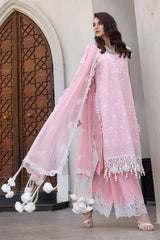 3 Piece Unstitched Schiffli Embroidered Lawn Suit with Schiffli Embroidered Chiffon Dupatta PM-52051