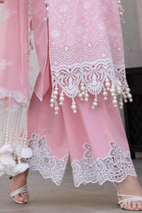 3 Piece Unstitched Schiffli Embroidered Lawn Suit with Schiffli Embroidered Chiffon Dupatta PM-52051