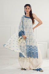 3 Piece Unstitched Schiffli Embroidered Lawn Suit with Schiffli Embroidered Chiffon Dupatta PM-52042