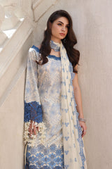 3 Piece Unstitched Schiffli Embroidered Lawn Suit with Schiffli Embroidered Chiffon Dupatta PM-52042