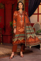 3 Piece Digital Printed Linen Unstitched Suit with Linen Jacquard Dupatta LT-32025
