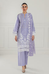 3 Piece Unstitched Embroidered Lawn Suit with Embroidered Chiffon Dupatta PM-52024