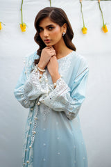 3 Piece Unstitched Embroidered Lawn Suit with Embroidered Chiffon Dupatta PM-52027