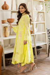 3 Piece Embroidered Lawn Unstitched Suit with Gold and Lacquer Printed Paper Cotton Dupatta SP-32003