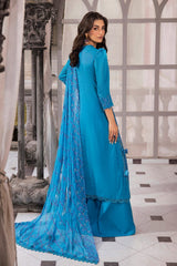 3 Piece Embroidered Paper Cotton Unstitched Suit with Sequins Embroidered Printed Chiffon Dupatta and Inner SP-42001
