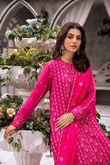 3 Piece Embroidered Lawn Unstitched Suit with Embroidered Paper Cotton Dupatta SP-42002
