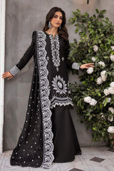 3 Piece Embroidered Lawn Unstitched Suit with Embroidered Paper Cotton Dupatta SP-42003