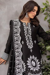 3 Piece Embroidered Lawn Unstitched Suit with Embroidered Paper Cotton Dupatta SP-42003