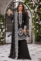 3 Piece Embroidered Lawn Unstitched Suit with Embroidered Paper Cotton Dupatta SP-42003