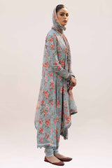 3 Piece Unstitched Printed Lawn Suit with Lurex Chiffon Dupatta SP-42012