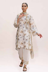 3 Piece Unstitched Printed Lawn Suit with Lurex Chiffon Dupatta SP-42013