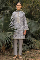 3 Piece Unstitched Printed Lawn Suit with Lurex Chiffon Dupatta SP-42014