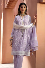 3 Piece Lacquer Printed Embroidered Lawn Unstitched Suit with Lacquer Printed Paper Cotton Dupatta SP-42015