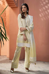 3 Piece Lacquer Printed Embroidered Lawn Unstitched Suit with Lacquer Printed Paper Cotton Dupatta SP-42016