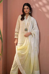 3 Piece Lacquer Printed Embroidered Lawn Unstitched Suit with Lacquer Printed Paper Cotton Dupatta SP-42016