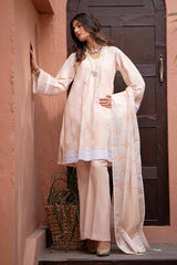 3 Piece Lacquer Printed Embroidered Lawn Unstitched Suit with Lacquer Printed Paper Cotton Dupatta SP-42017