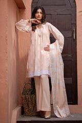 3 Piece Lacquer Printed Embroidered Lawn Unstitched Suit with Lacquer Printed Paper Cotton Dupatta SP-42017