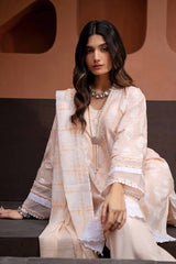 3 Piece Lacquer Printed Embroidered Lawn Unstitched Suit with Lacquer Printed Paper Cotton Dupatta SP-42017