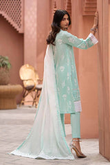 3 Piece Lacquer Printed Embroidered Lawn Unstitched Suit with Lacquer Printed Paper Cotton Dupatta SP-42018