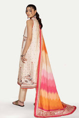 3 Piece Unstitched Printed Lawn Suit with Woven Stripe Dupatta SP-42038