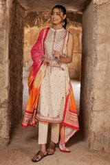3 Piece Unstitched Printed Lawn Suit with Woven Stripe Dupatta SP-42038