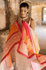 3 Piece Unstitched Printed Lawn Suit with Woven Stripe Dupatta SP-42038