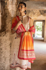 3 Piece Unstitched Printed Lawn Suit with Woven Stripe Dupatta SP-42038