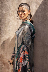 3 Piece Unstitched Printed Lawn Suit with Woven Stripe Dupatta SP-42039