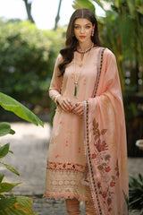 3 Piece Embroidered Dobby Unstitched Suit with Digital Printed Tissue Silk Dupatta SSM-42003