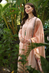 3 Piece Embroidered Dobby Unstitched Suit with Digital Printed Tissue Silk Dupatta SSM-42003