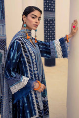 3 Piece Unstitched Printed Lawn Suit with Zari Stripe Dupatta ST-42008