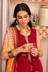 3 Piece Embroidered Unstitched Jacquard Shirt with Digital Printed Jacquard Dupatta and Neckline FE-32035