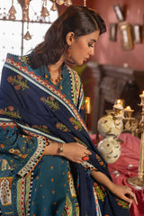 3 Piece Embroidered Khaddar Unstitched Suit  K-32019