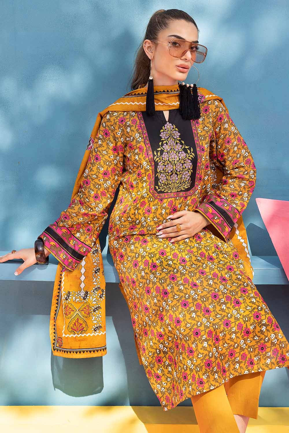 2 Piece Embroidered Printed Lawn Unstitched Suit  TL-32081
