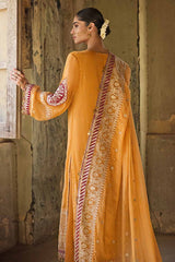 3 Piece Embroidered Chiffon Unstitched Suit with Zari and Sequence    FE-32097