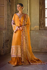 3 Piece Embroidered Chiffon Unstitched Suit with Zari and Sequence    FE-32097