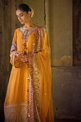 3 Piece Embroidered Chiffon Unstitched Suit with Zari and Sequence    FE-32097