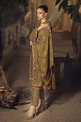 3 Piece Embroidered Digital Printed Karandi Unstitched Suit AY-32005