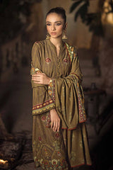 3 Piece Embroidered Digital Printed Karandi Unstitched Suit AY-32005