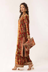 2 Piece Unstitched Embroidered Velvet Suit VLT-42001