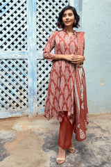 3 Piece Digital Printed Dobby Linen Unstitched Suit LT-32023 B